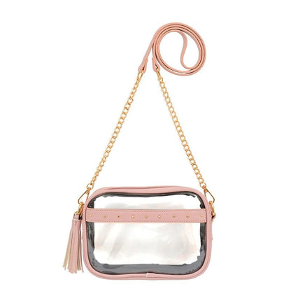 Clear Crossbody With Tassel With Chain Strap