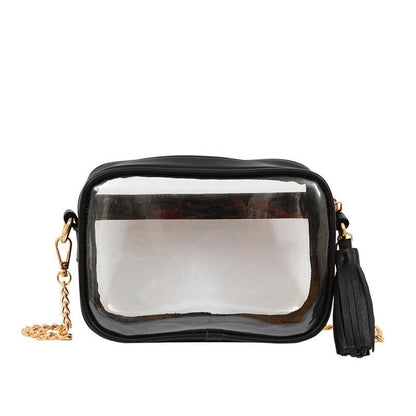 Clear Crossbody With Tassel With Chain Strap