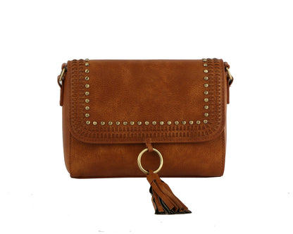 Studded Tassel Crossbody