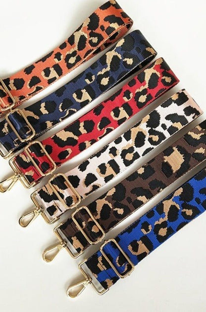 Adjustable Leopard Print Web Guitar Strap