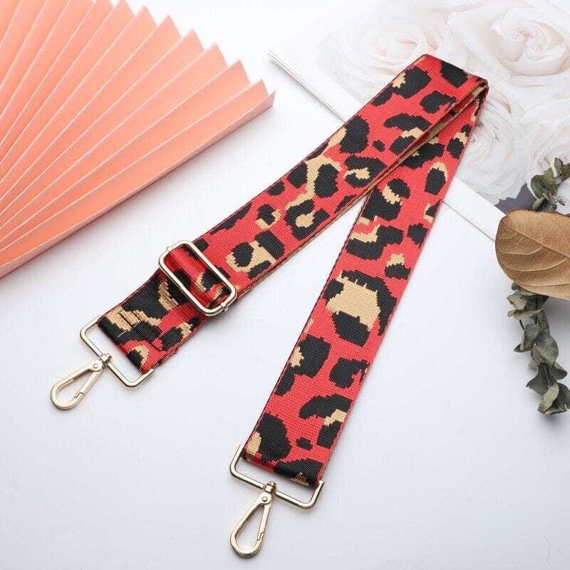 Adjustable Leopard Print Web Guitar Strap