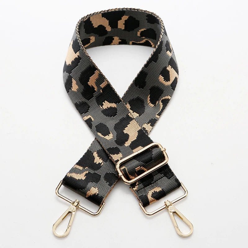 Adjustable Leopard Print Web Guitar Strap