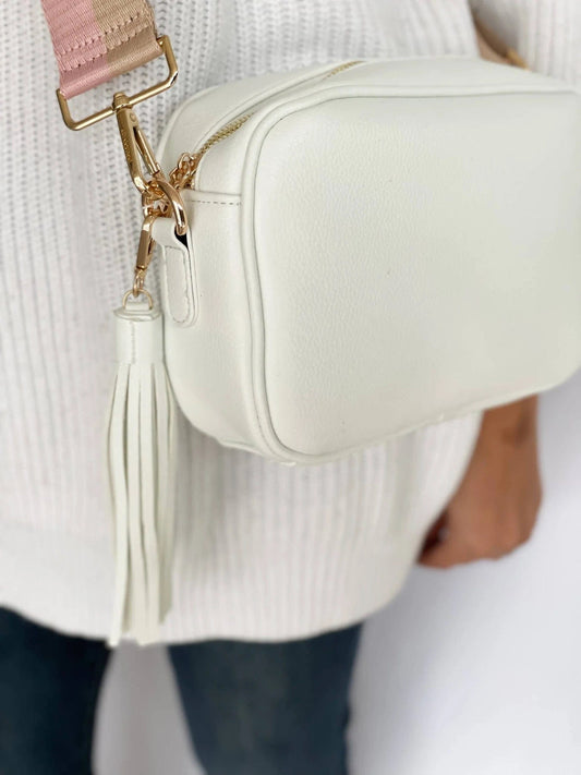 Solid Color Tassel Camera Crossbody Bag