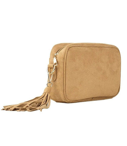 Vegan Suede Camera Crossbody Bag