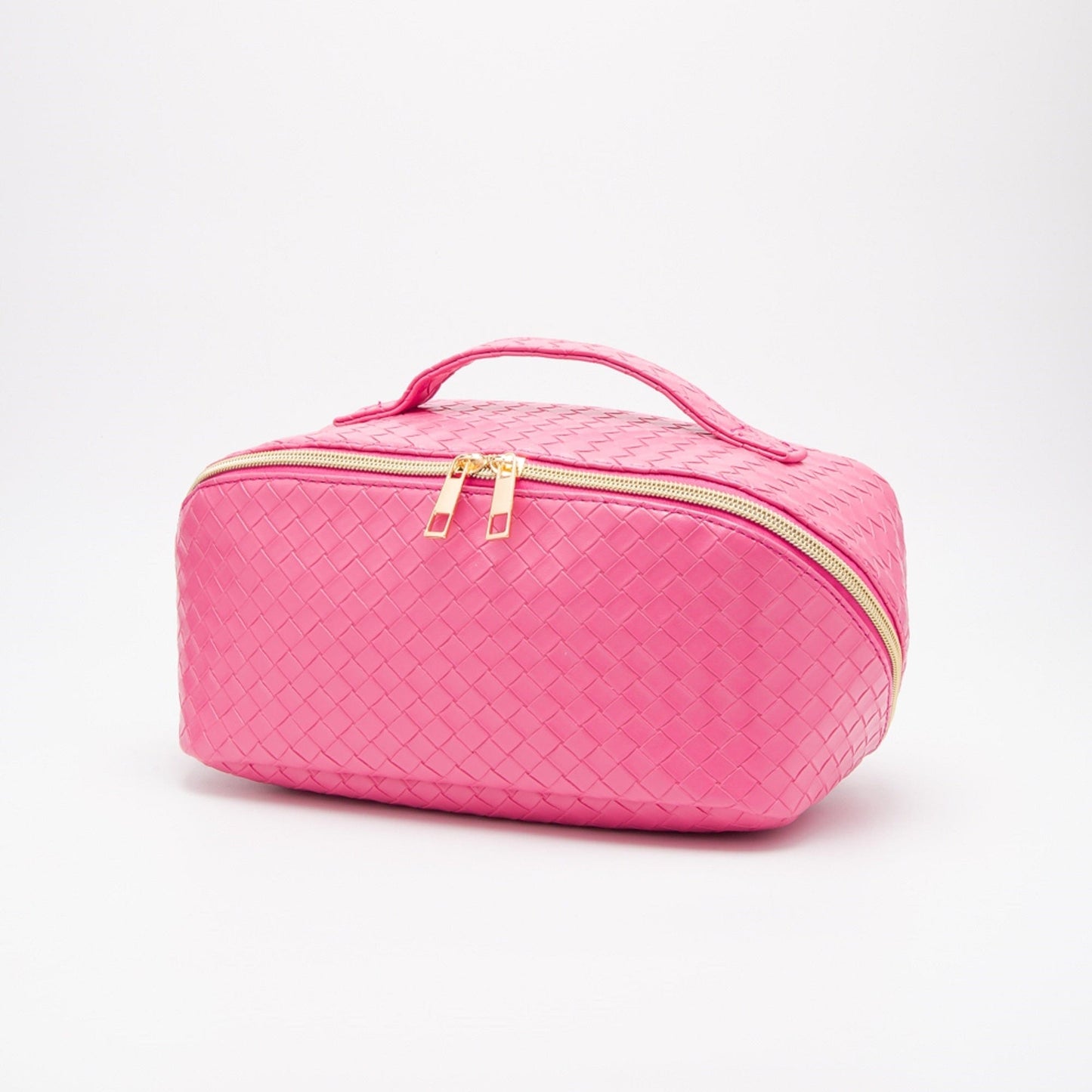 Trixie Woven Leather Makeup/Toiletry Bag