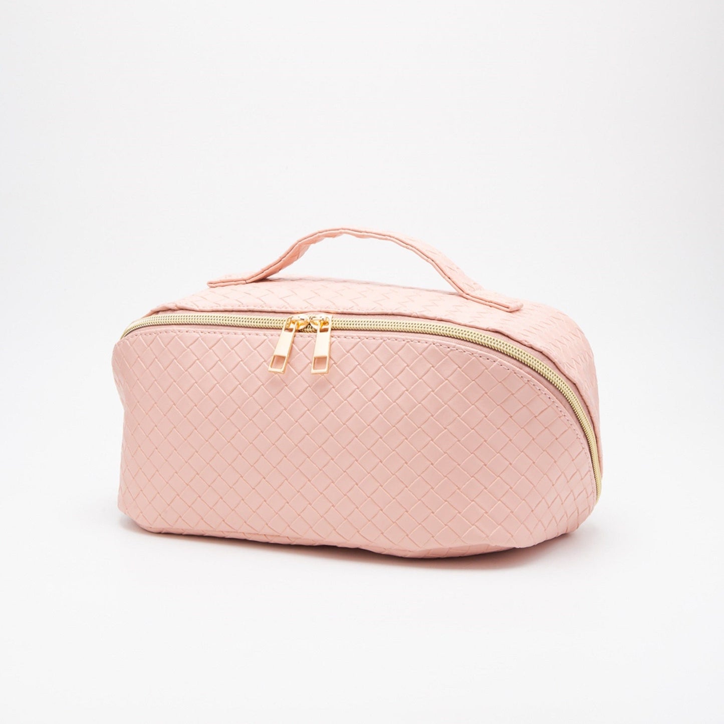 Trixie Woven Leather Makeup/Toiletry Bag