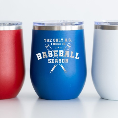 Baseball Season Royal 12oz Insulated Tumbler