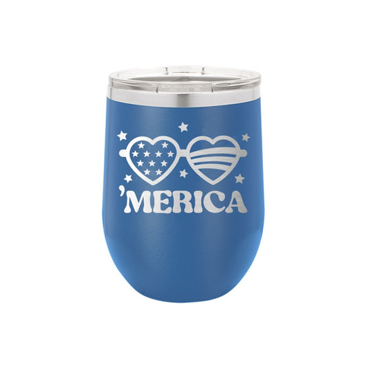 ‘Merica Royal Blue 12oz Insulated Wine Tumbler