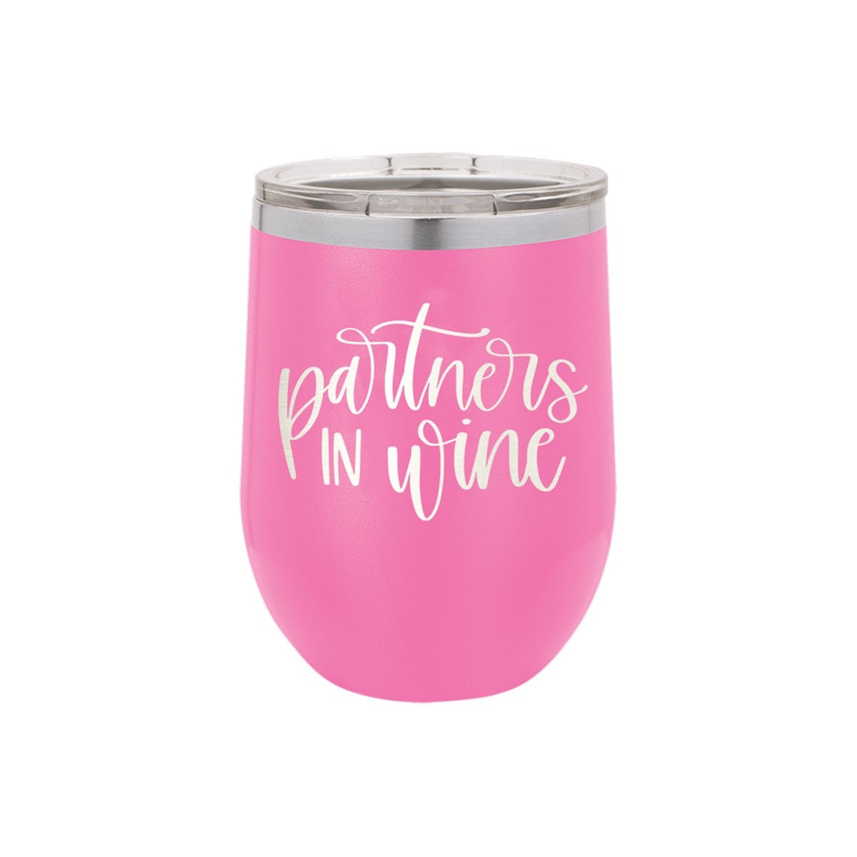 Partners In Wine Pink 12oz Insulated Wine Tumbler