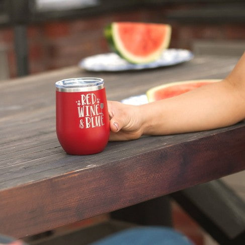 Red, Wine And Blue Red 12oz Insulated Tumbler