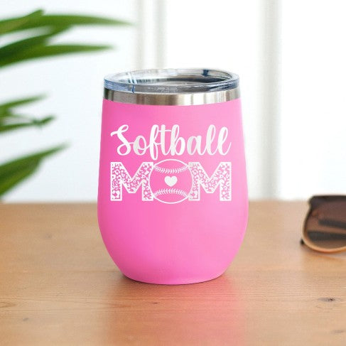 Softball Mom Pink 12oz Insulated Tumbler