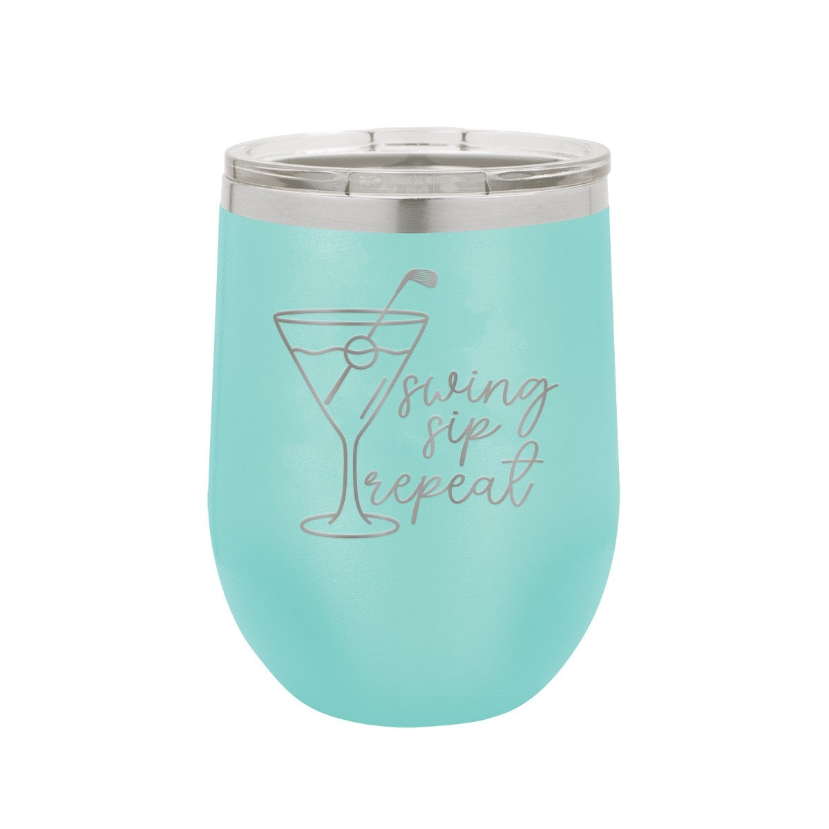 Swing, Sip, Repeat Teal 12oz Insulated Tumbler