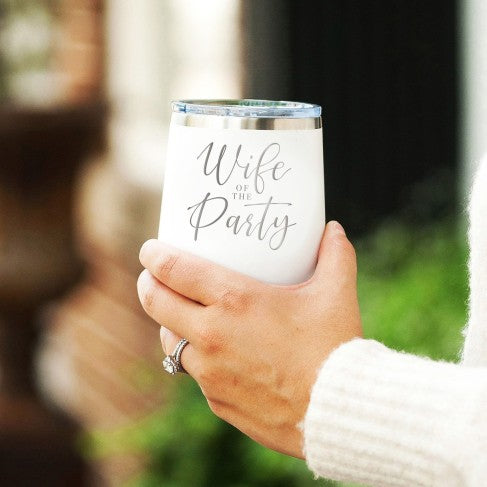 Wife Of The Party White 12oz Insulated Tumbler