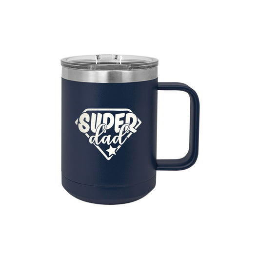 Super Dad Navy 15oz Insulated Coffee Mug