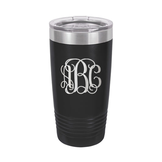 Vine Monogram Black 20oz Insulated Tumbler