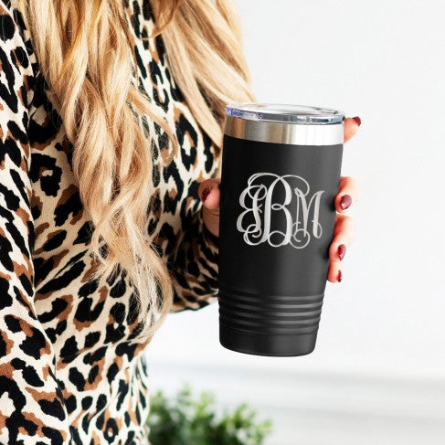 Vine Monogram Black 20oz Insulated Tumbler