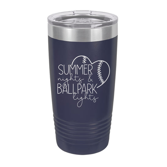 Ballpark Lights Navy 20oz Tumbler