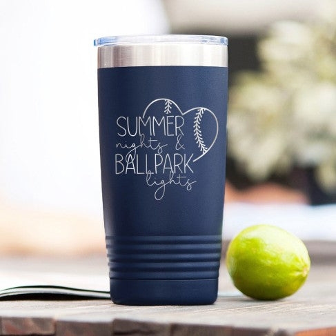 Ballpark Lights Navy 20oz Tumbler