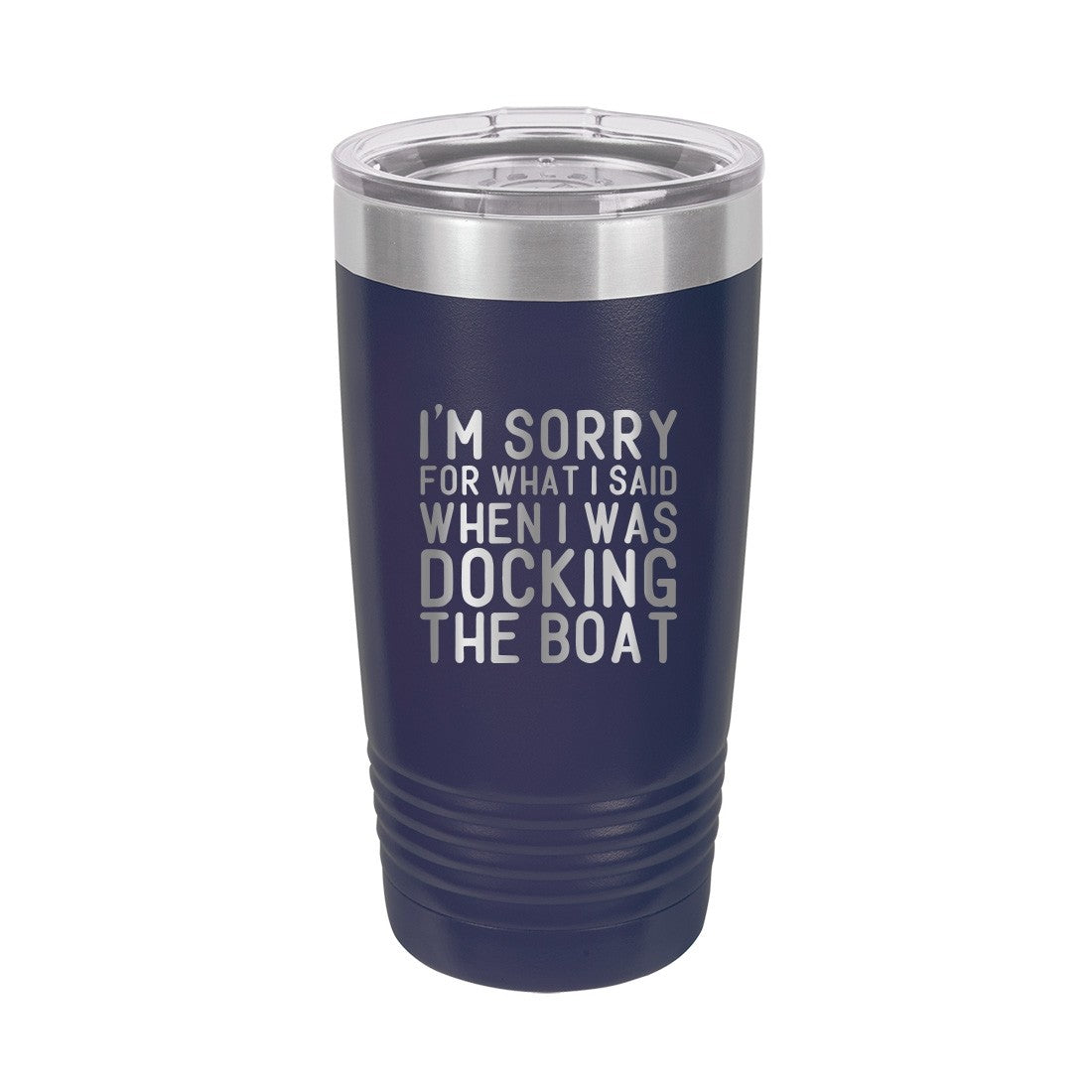 Docking The Boat Navy 20oz Insulated Tumbler