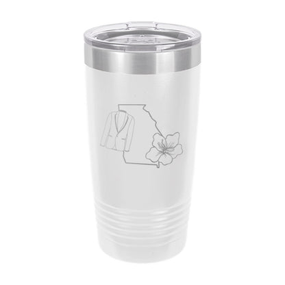 Georgia Azalea White 20oz Tumbler