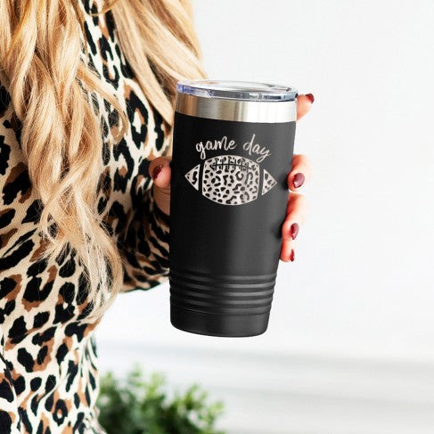 Game Day Leopard Football 20oz. Insulated Tumbler