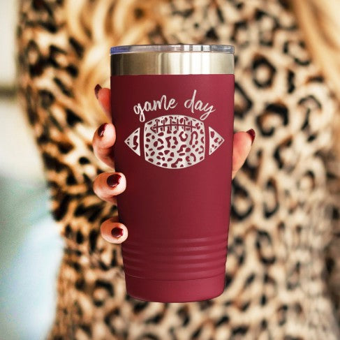 Game Day Leopard Football 20oz. Insulated Tumbler