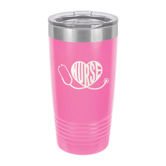 Heart Nurse Pink 20oz Insulated Tumbler