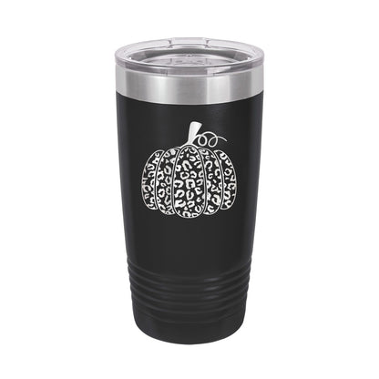 Leopard Pumpkin Black 20oz. Insulated Tumbler