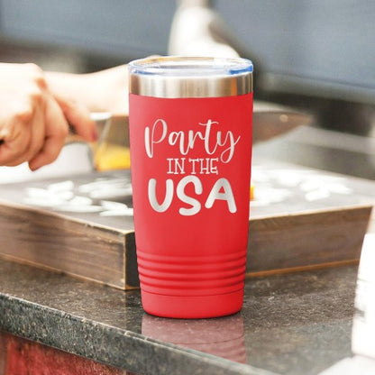 Party In The USA Red 20oz Insulated Tumbler