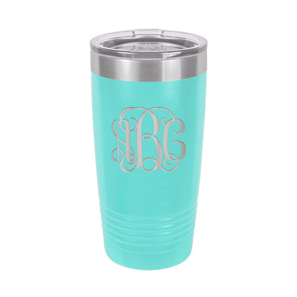 Vine Monogram Teal 20oz Insulated Tumbler