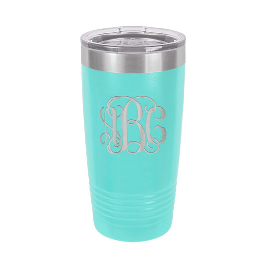 Vine Monogram Teal 20oz Insulated Tumbler