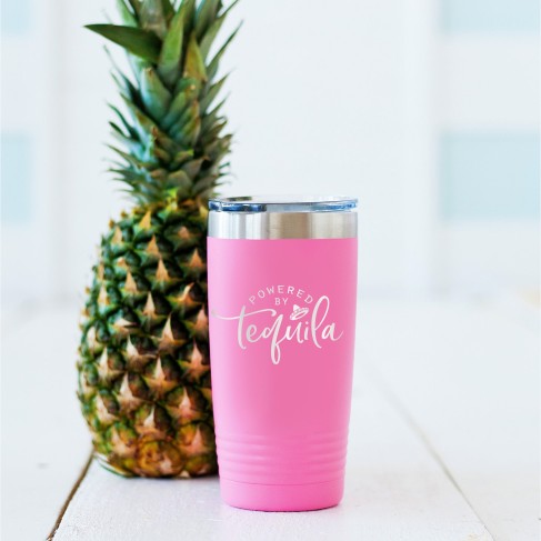 Powered By Tequila Pink 20oz Tumbler