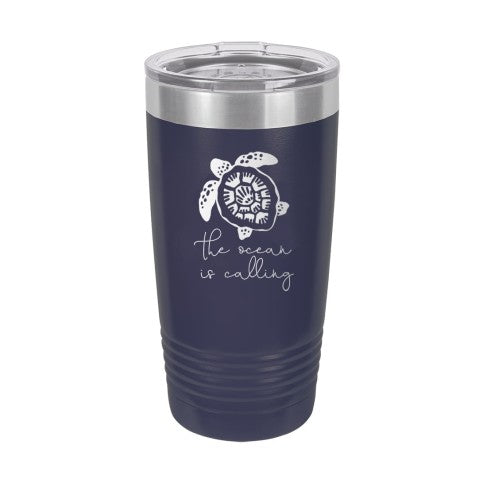 The Ocean Is Calling Navy 20oz Insulated Tumbler