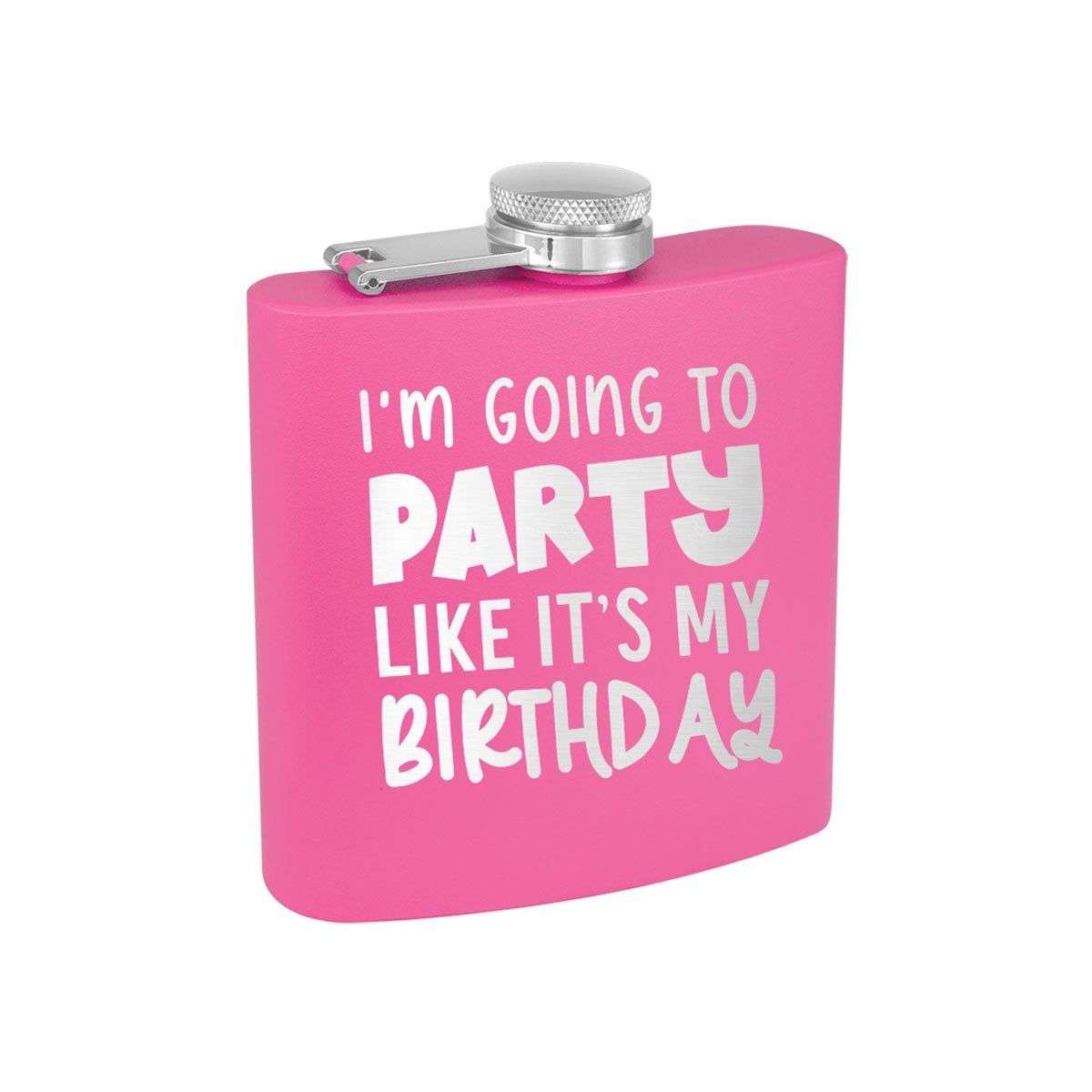 IM Going To Party Pink 6oz Flask