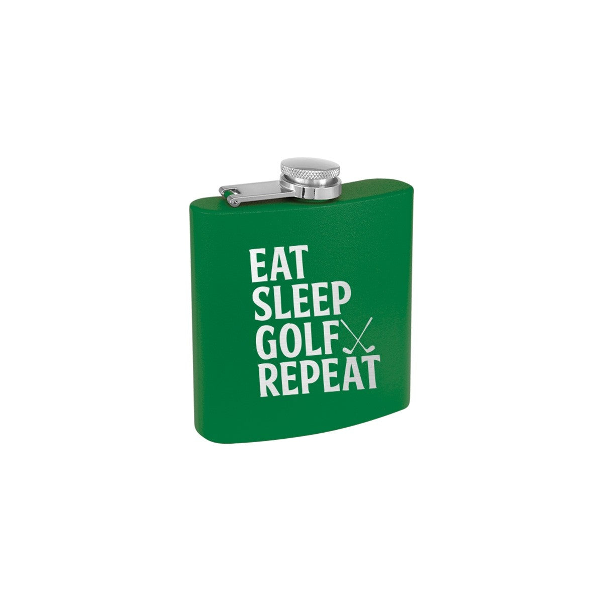 Eat, Sleep, Golf Green 6oz Flask