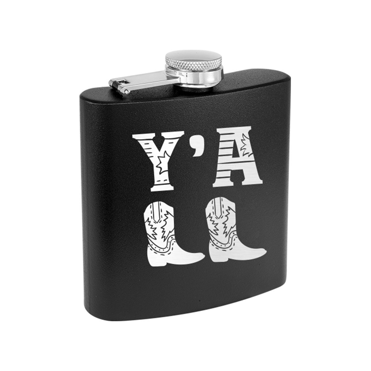 YAll Black 6oz Insulated Flask