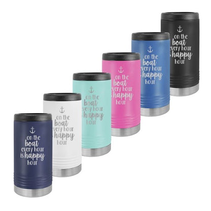 Boat Happy Hour Slim Can Beverage Holder