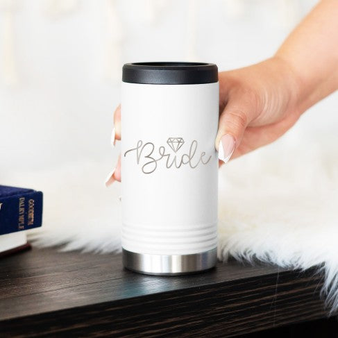 Bride White Slim Can Beverage Holder