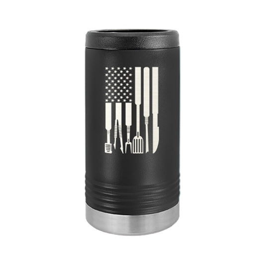 Grill Flag Slim Can Beverage Holder