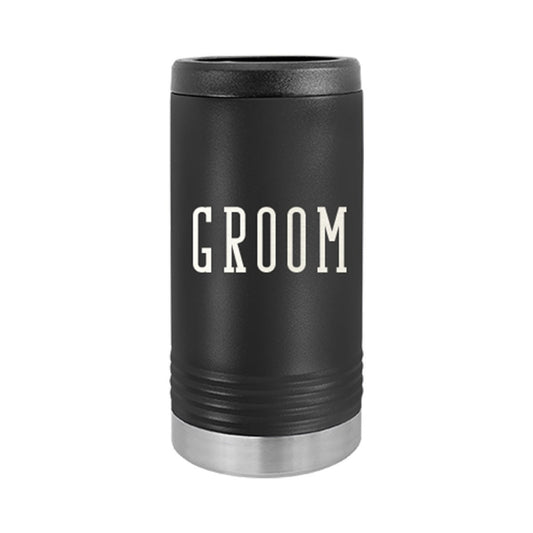 Groom Black Slim Can Beverage Holder