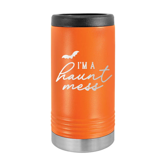 IM A Haunt Mess Orange Slim Can Beverage Holder