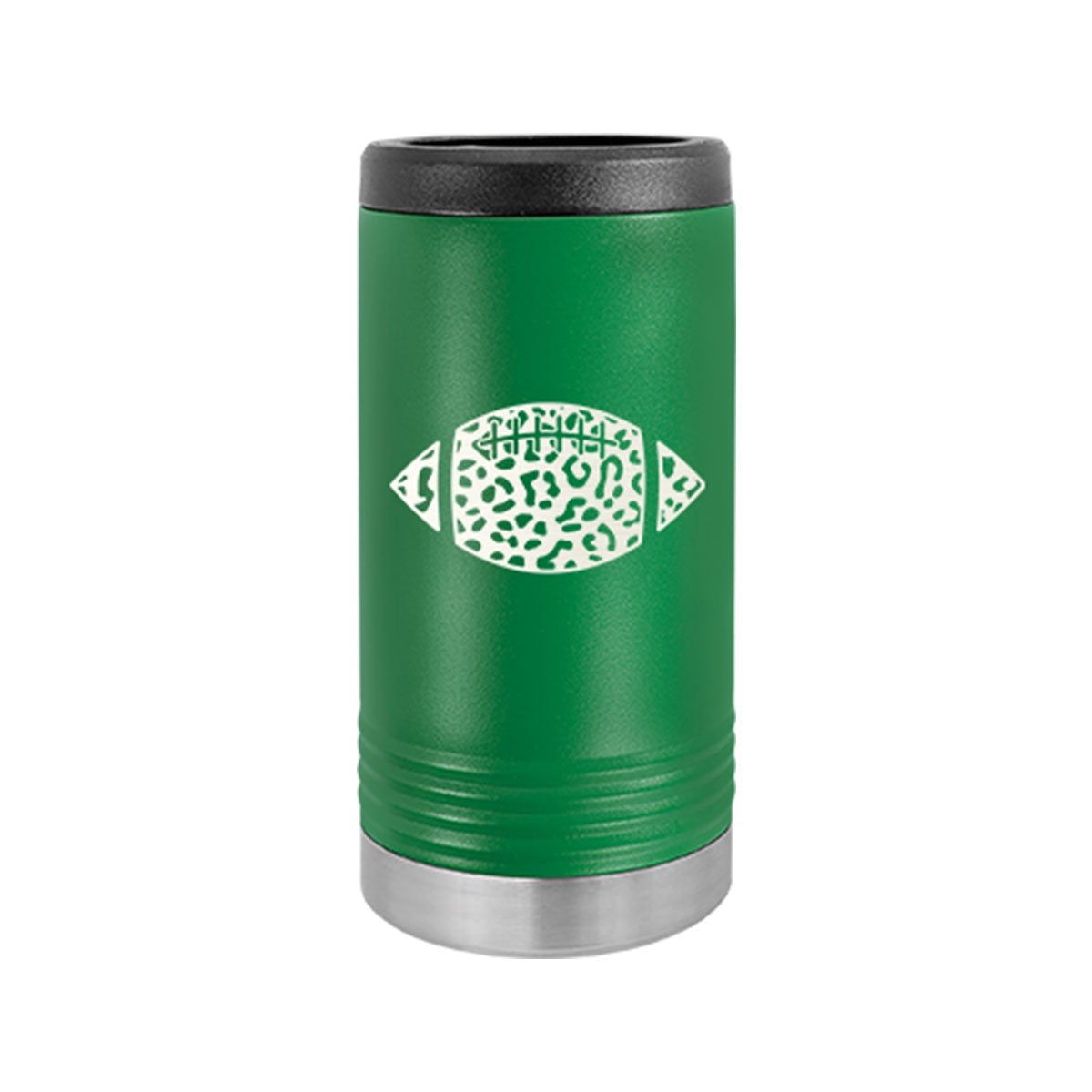 Leopard Football Slim Can Beverage Holder