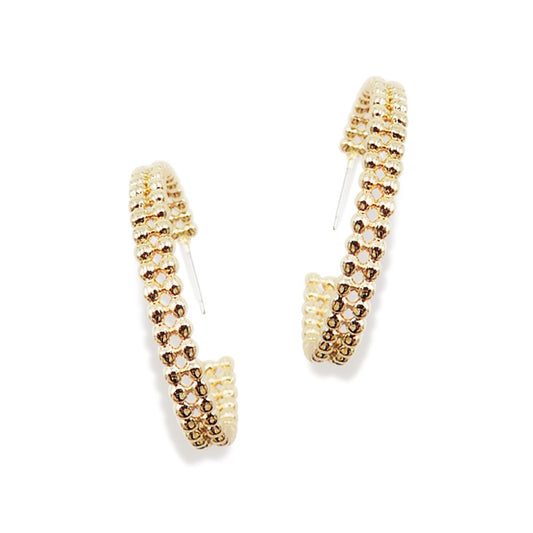 Gold Beaded Hoop Earrings