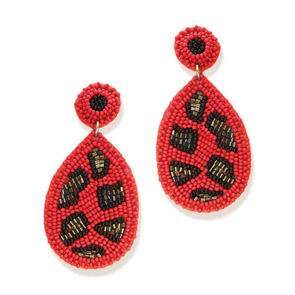 Red Cami Leopard Earrings