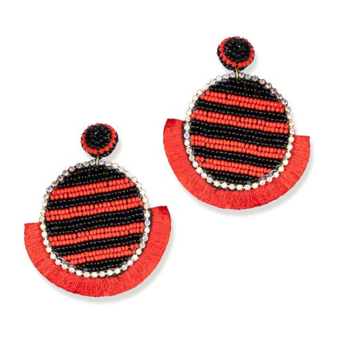 Red & Black Tailgate Earrings