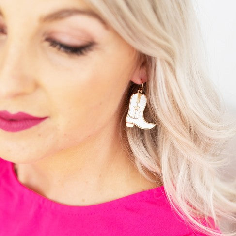 White Cowgirl Earrings