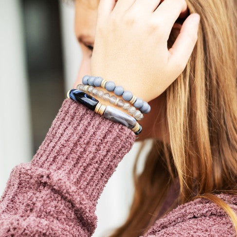 Black Madison Bracelet Stack