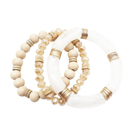 White Madison Bracelet Stack