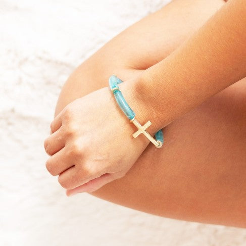 Mint Grace Cross Bracelet