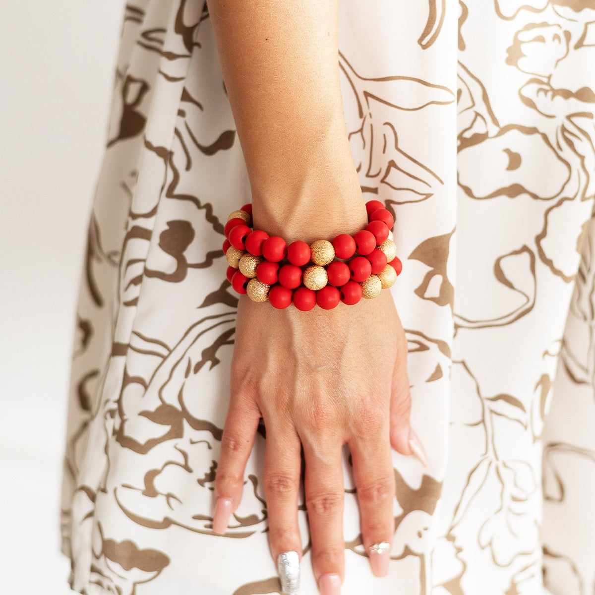 Red Nora Bracelet Stack